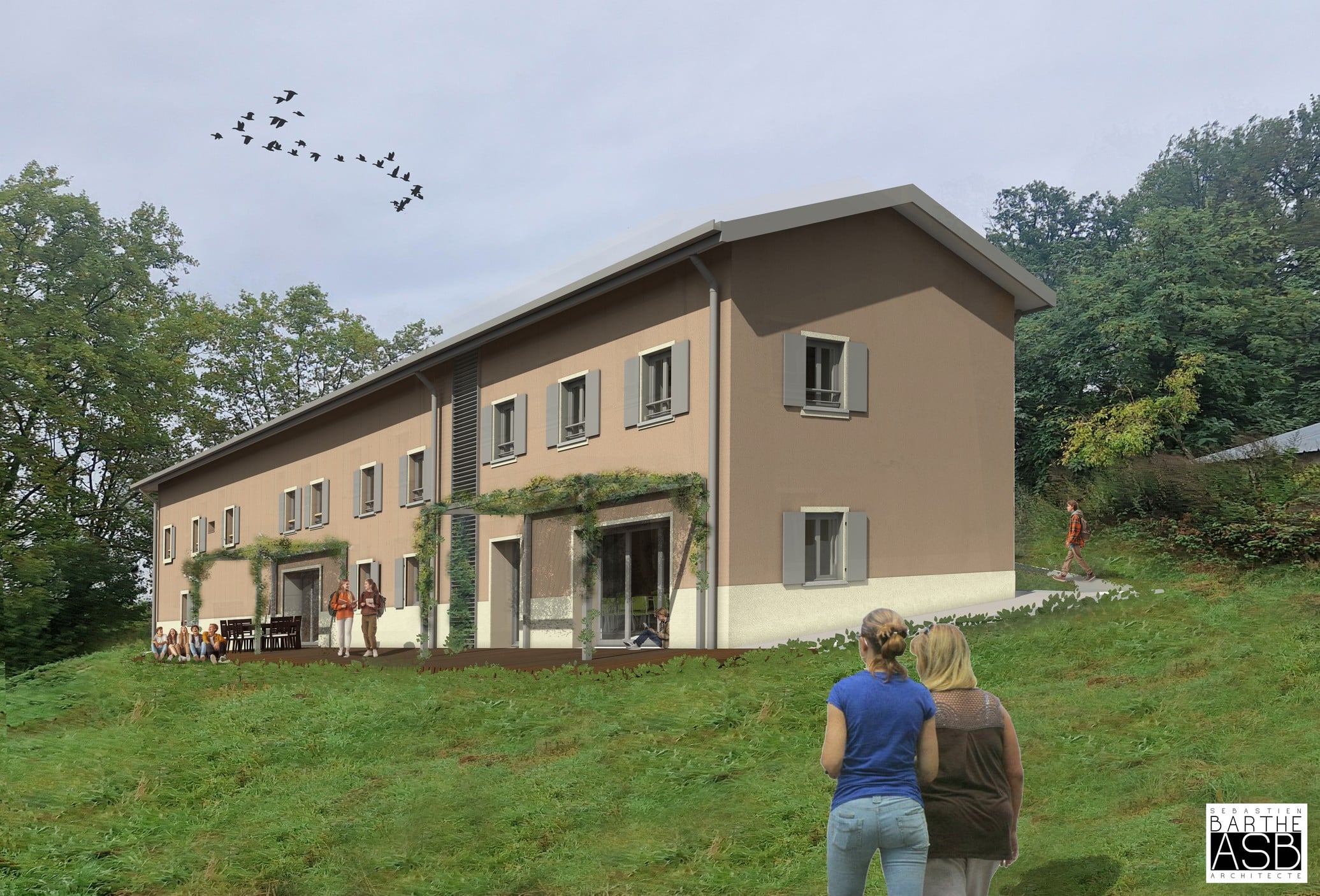 Rénovée et étendue, la ferme continuera d'accueillir des retraitants et des groupes désormais plus importants.