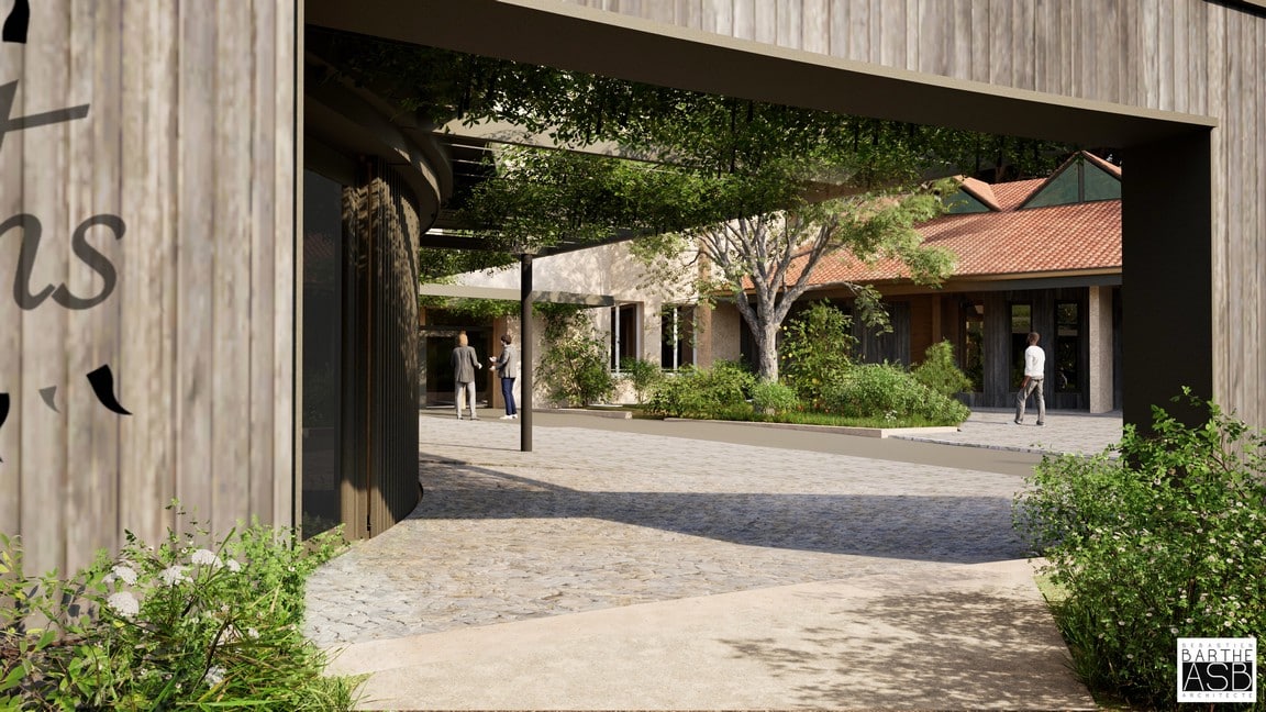 Passage du proche d'entrée, premier seuil, pour entrer dans la cour d'accueil